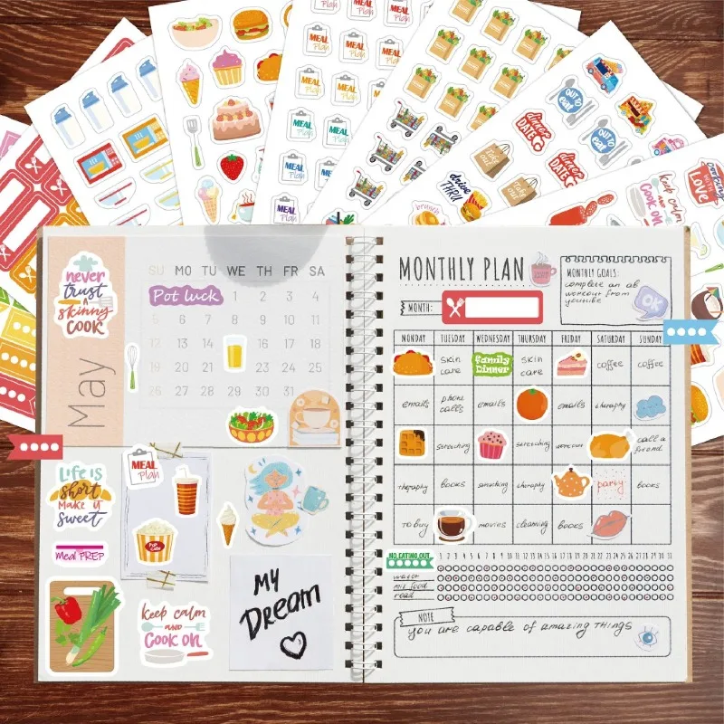 Stationery Books - Food Planning Stickers Stationery Decoration Stickers