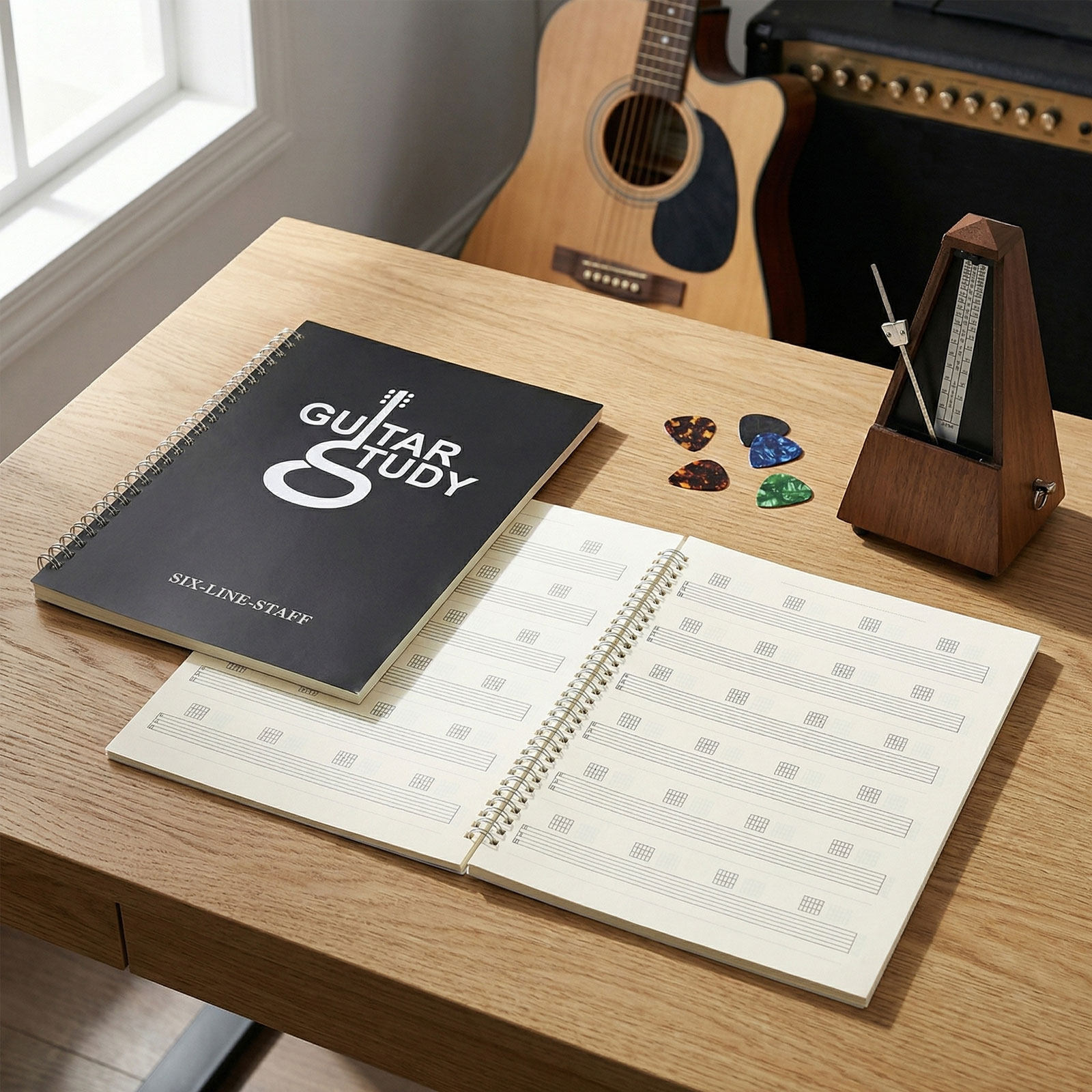 2Pcs Guitar Tablature Notebook - Blank Sheet Music Notebook recension och pris