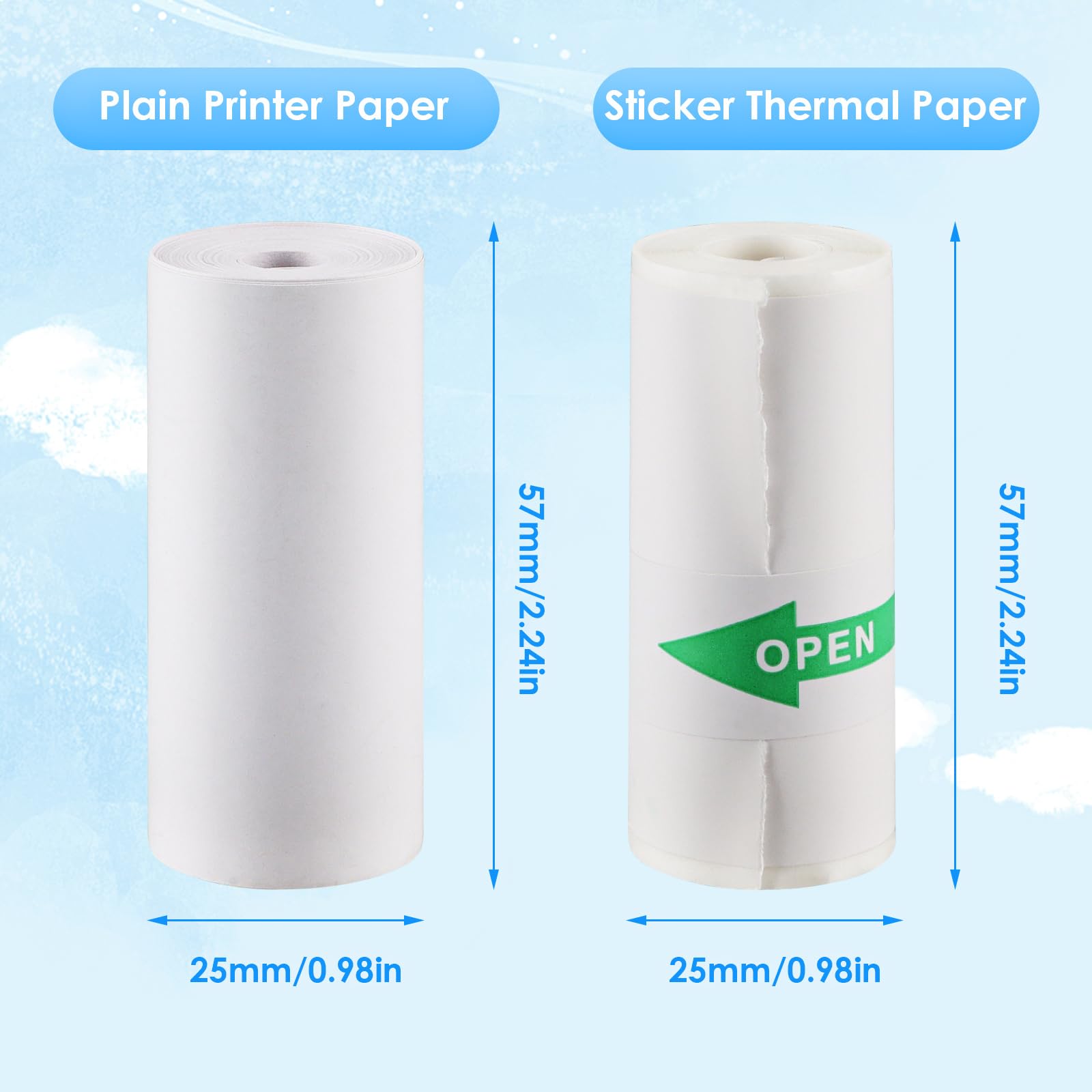 10 Rolls Thermal Inkless Print - Mini Pocket Thermal Printer Paper Roll recension och pris