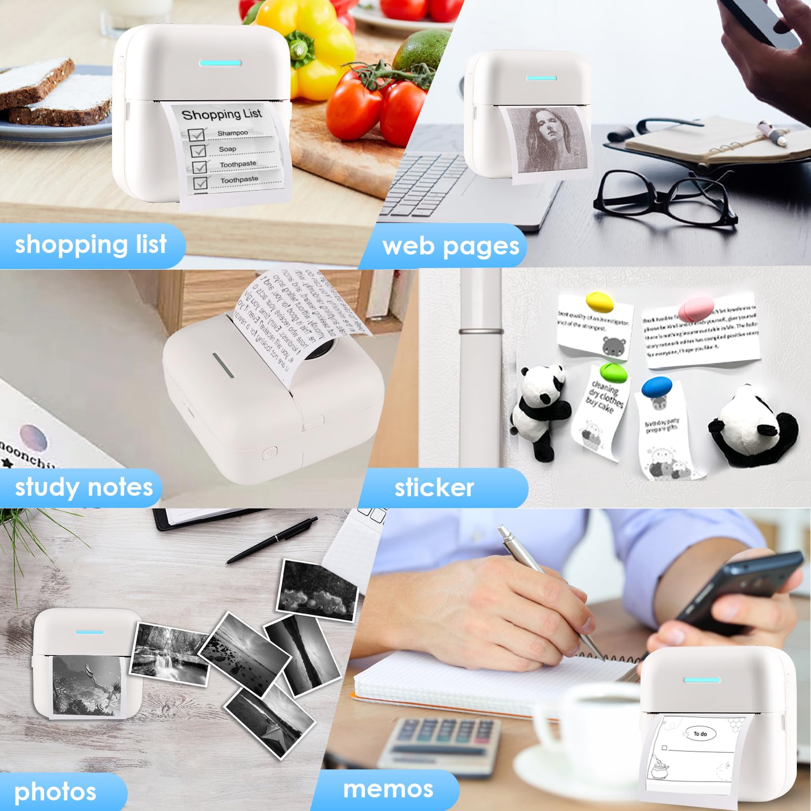 10 Rolls Thermal Inkless Print - Mini Pocket Thermal Printer Paper Roll recension och pris