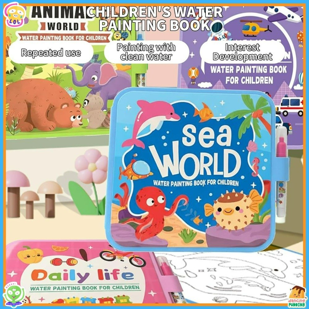 Magic Water Coloring Book Set  - Reusable Water Magic Coloring Book recension och pris