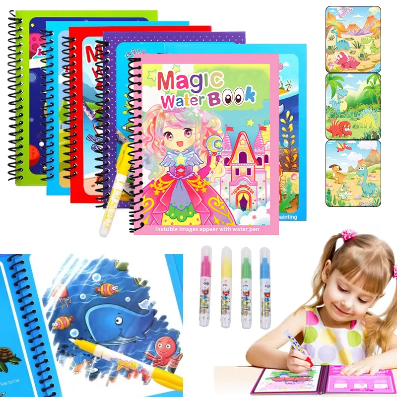 Cartoon Magic Water Drawing Bo - Reusable Water Magic Coloring Book recension och pris