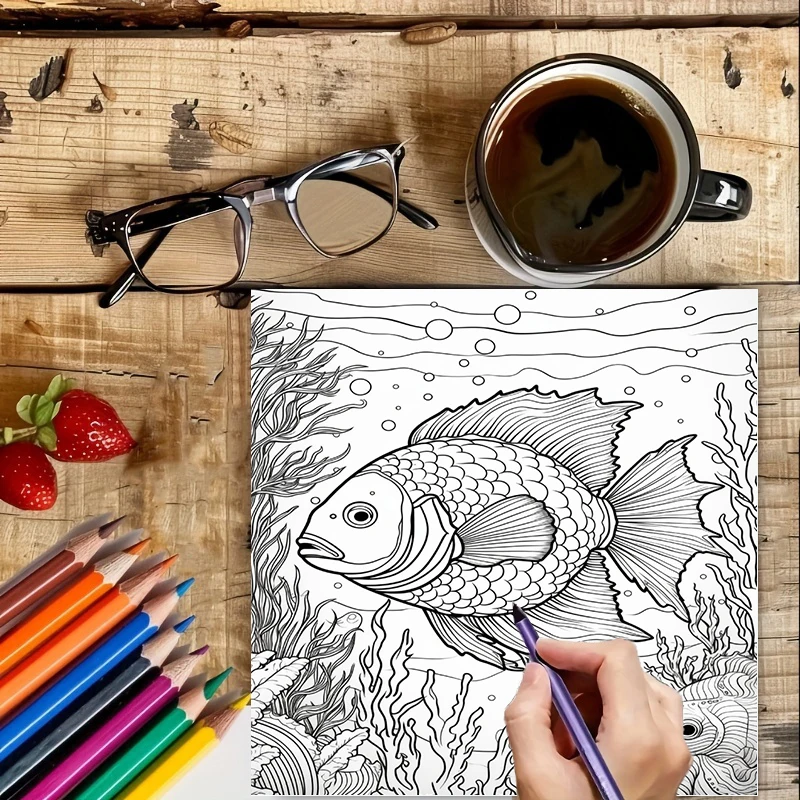 Summer Underwater Coloring Boo - Adult Coloring Book Stress Relief recension och pris