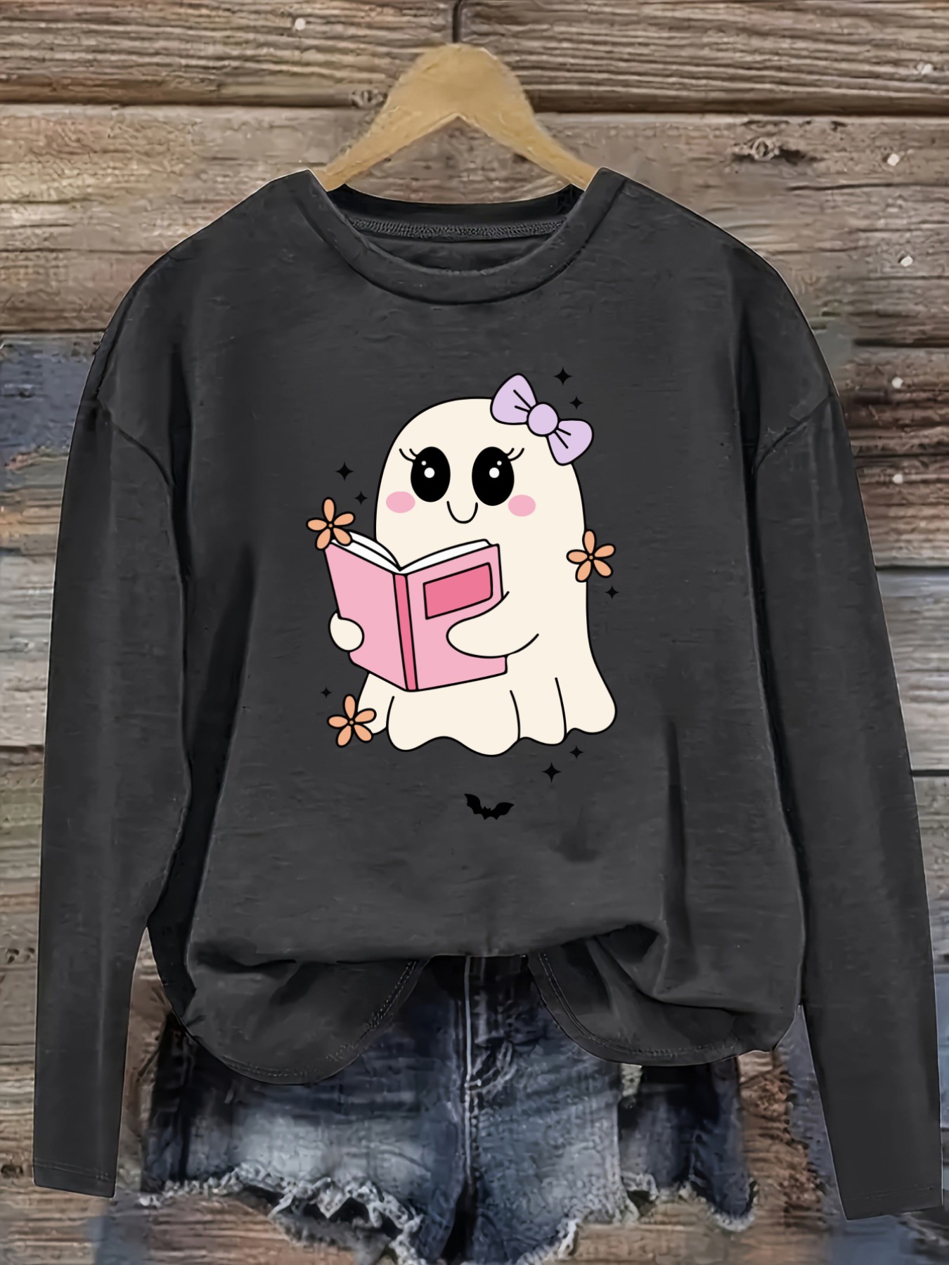 Women's Casual Long Sleeve Cre - Books recension och pris