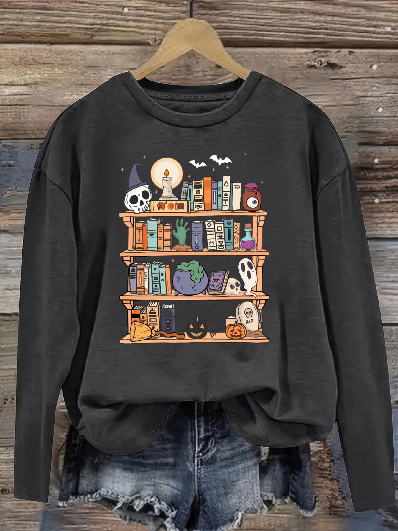 Women's Casual Long Sleeve Cre - Books recension och pris