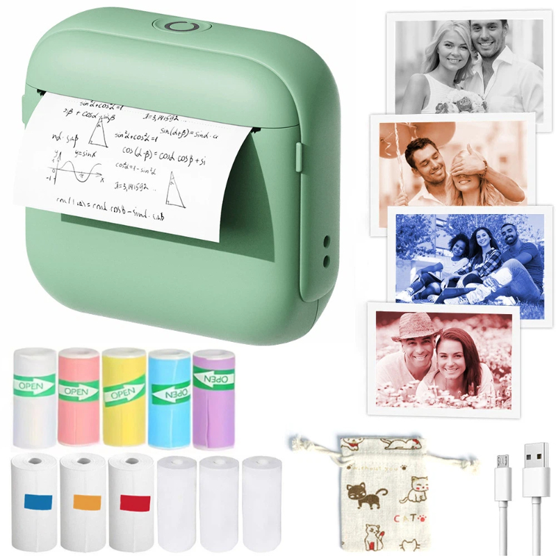 Mini Pocket Bluetooth Inkless  - Mini Pocket Thermal Printer Paper Roll recension och pris