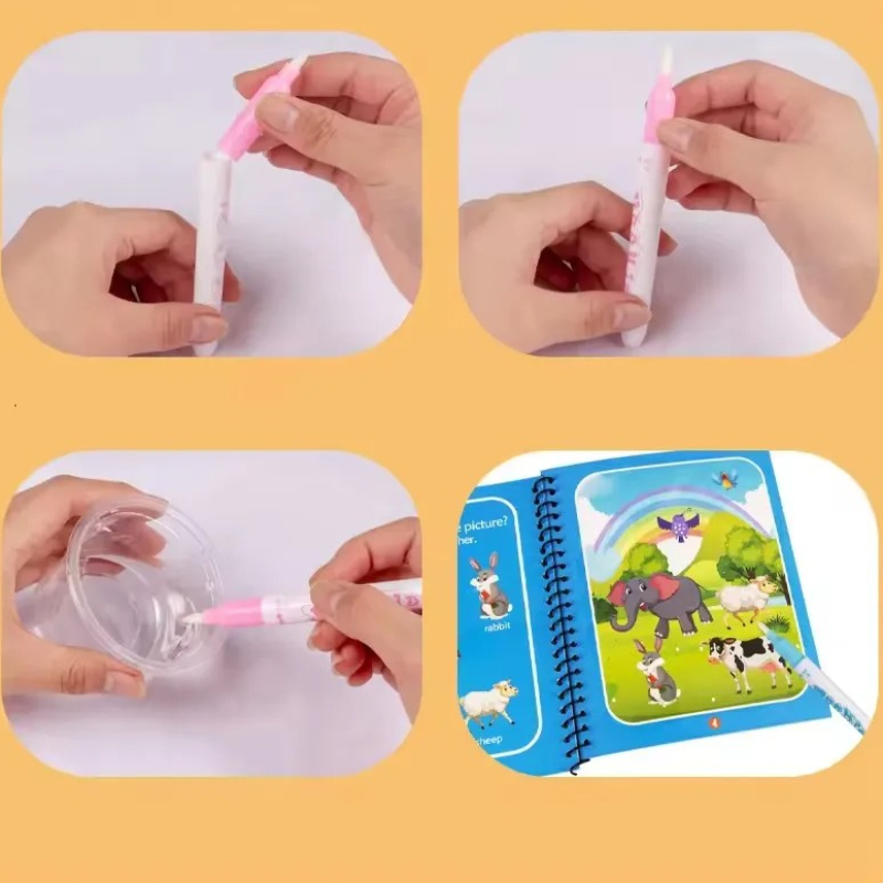 1 Book+1 Pen Reusable Magic Co - Reusable Water Magic Coloring Book recension och pris