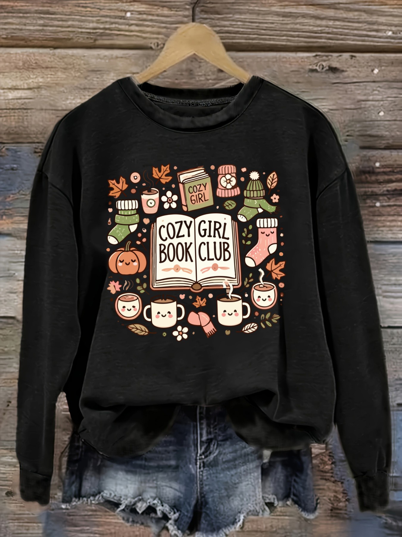 Women's Casual Long Sleeve Cre - Books recension och pris