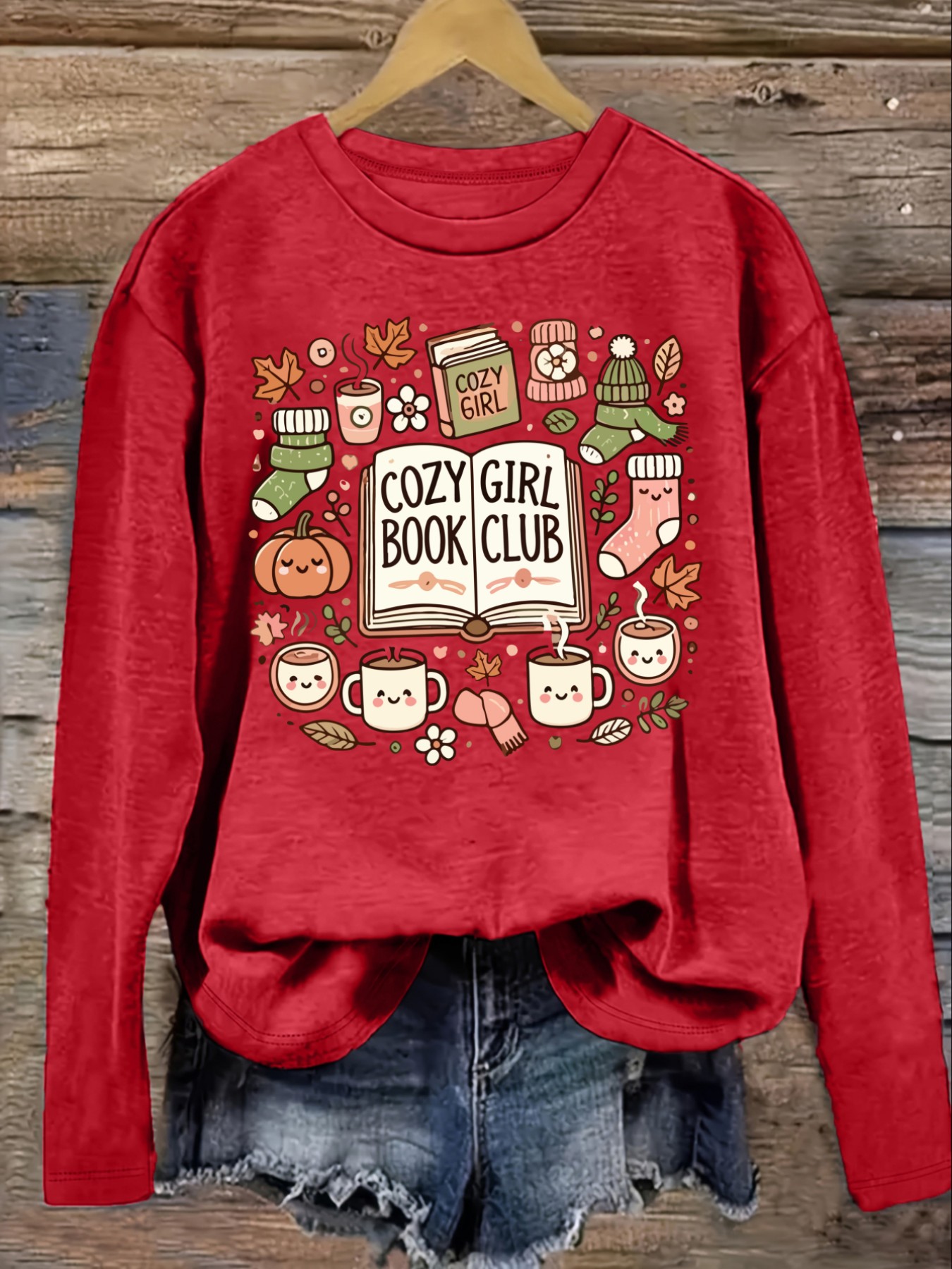 Women's Casual Long Sleeve Cre - Books recension och pris