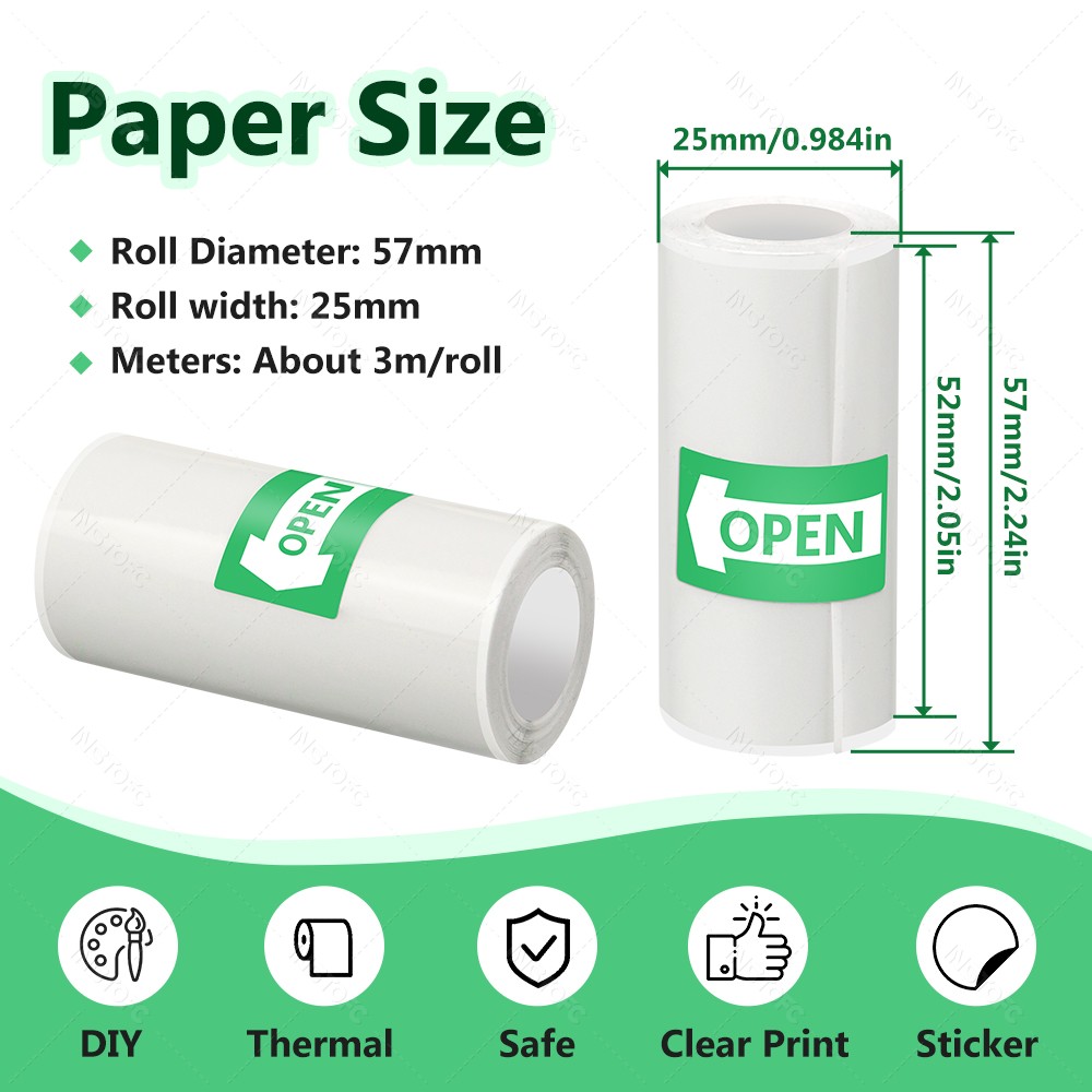 Printable Adhesive Paper 3~15  - Mini Pocket Thermal Printer Paper Roll recension och pris