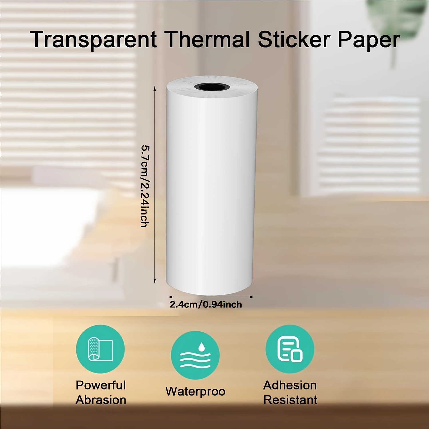 2/4/8 Rolls Clear Self-Adhesiv - Mini Pocket Thermal Printer Paper Roll recension och pris