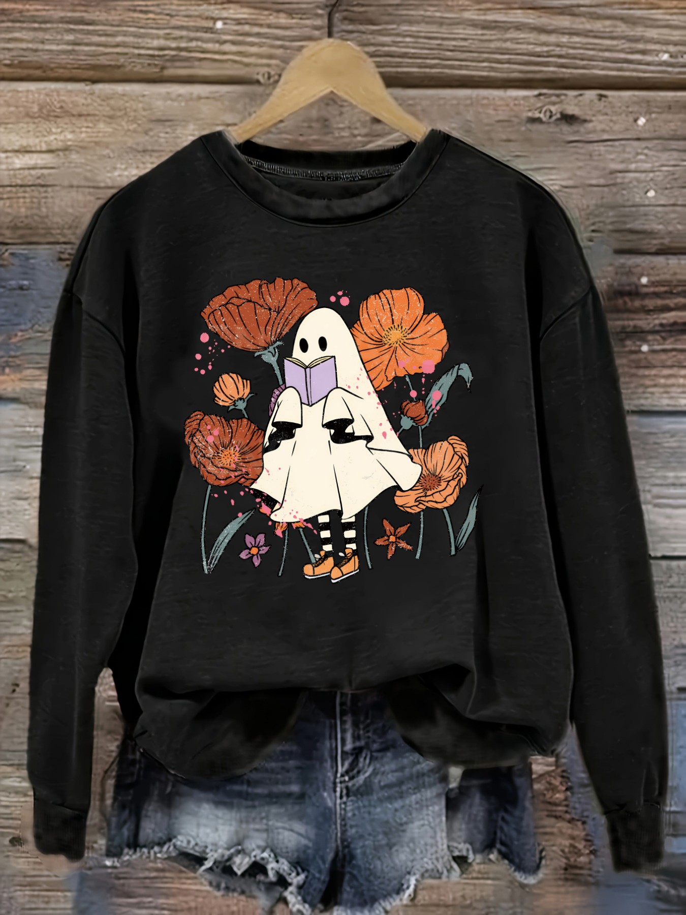 Women's Casual Long Sleeve Cre - Books recension och pris
