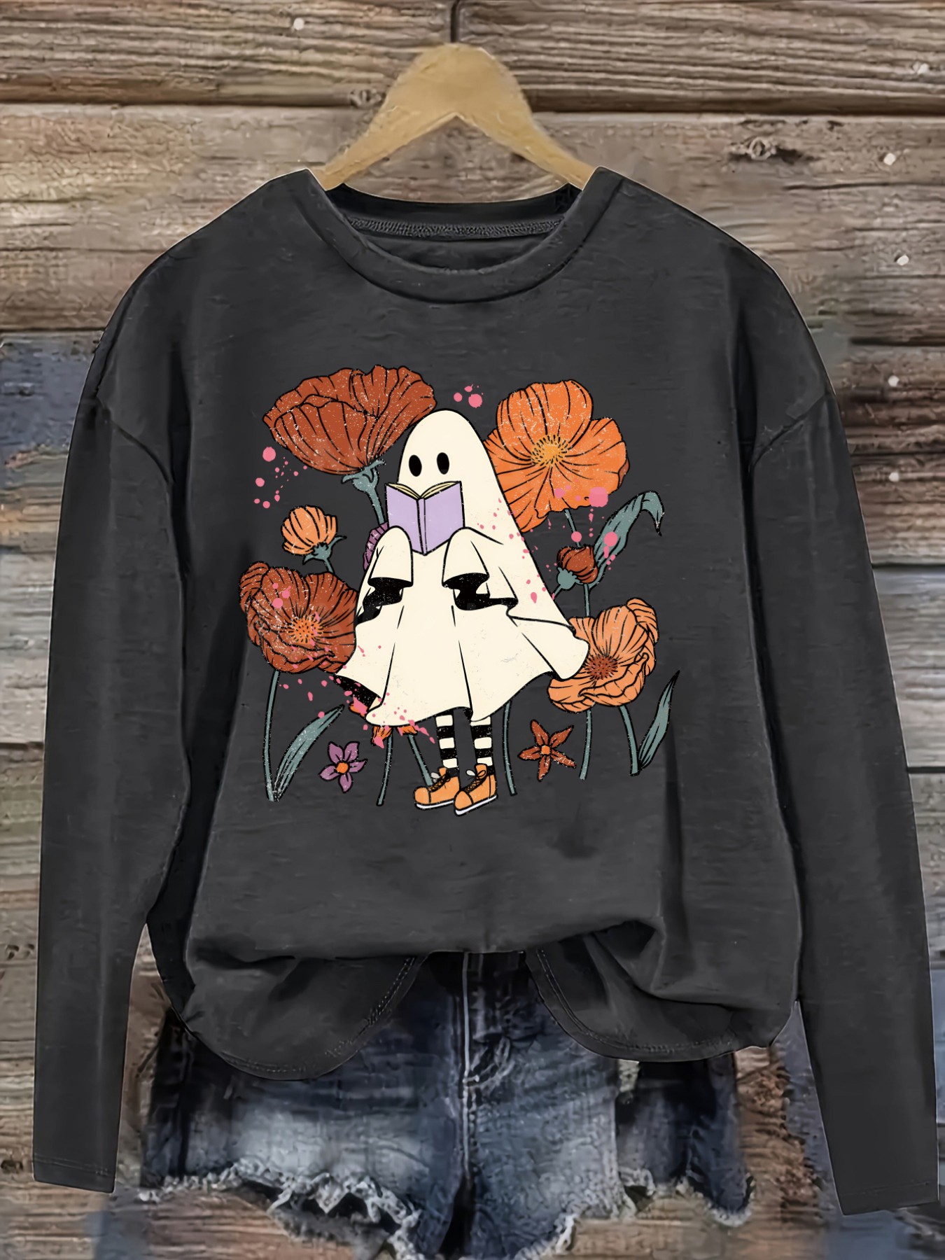 Women's Casual Long Sleeve Cre - Books recension och pris