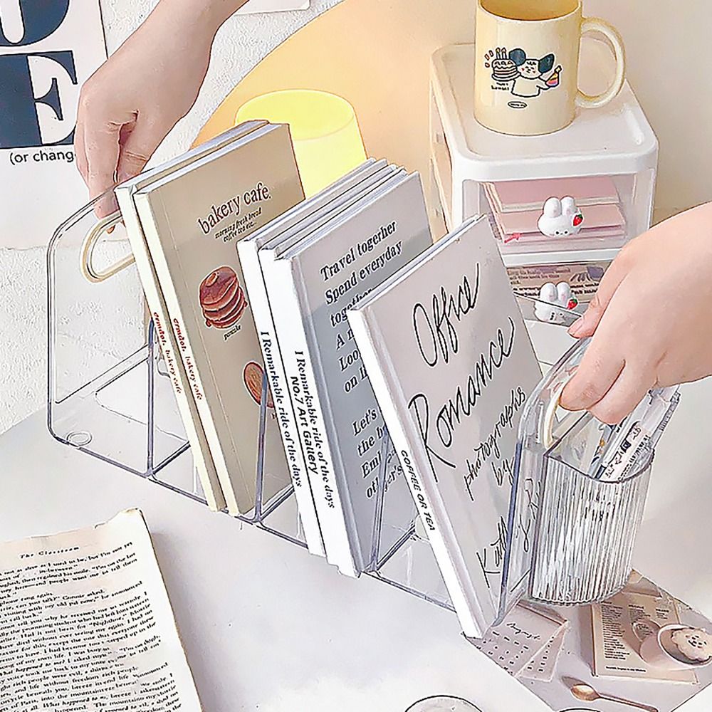 Portable Clear Acrylic Bookend - Clear Acrylic Book Stand Holder recension och pris