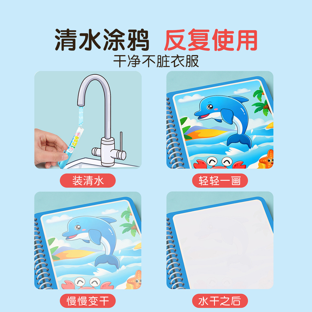 Magic Water Drawing Book for K - Reusable Water Magic Coloring Book recension och pris